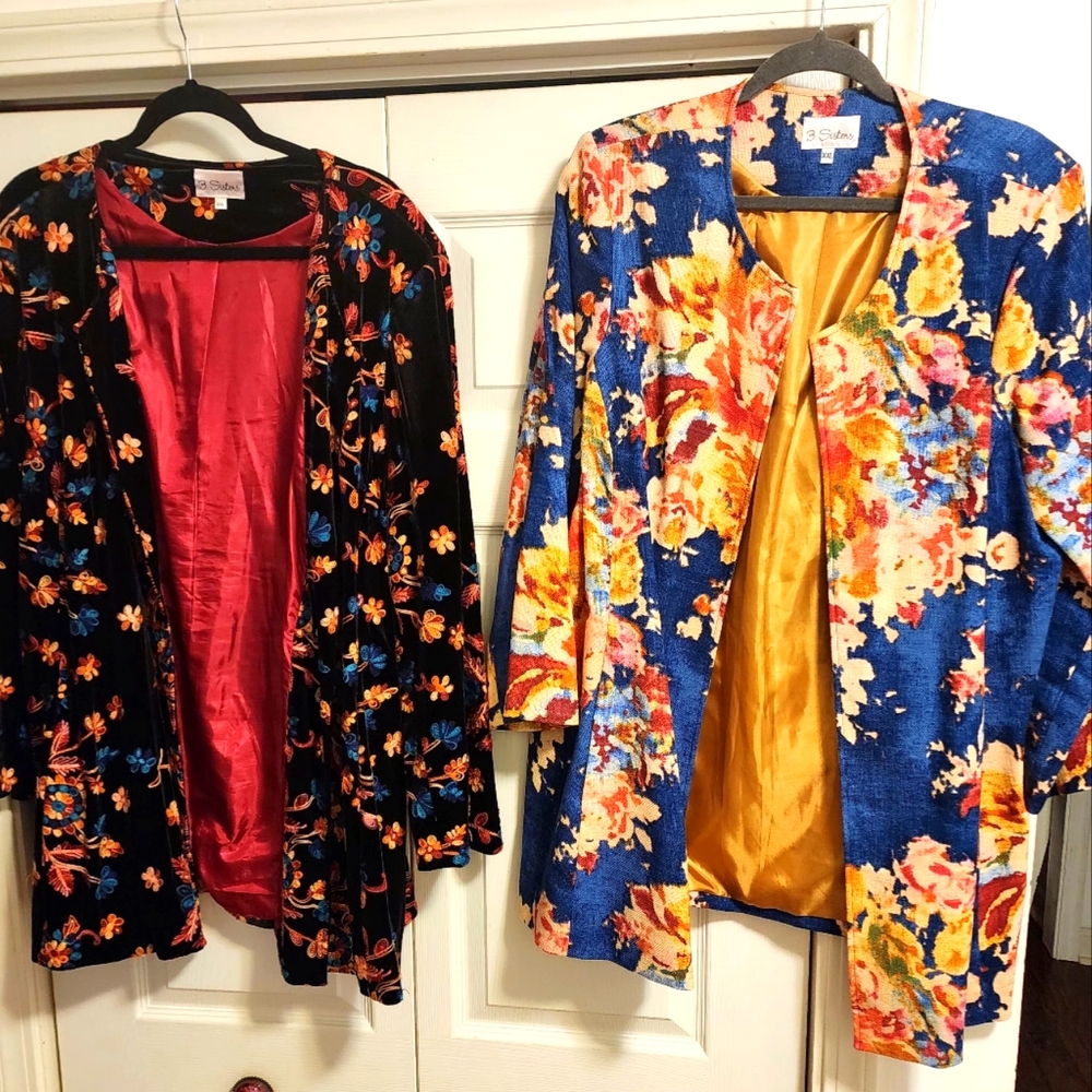 3 Sisters - Boutique Designer fully lined embroidered jackets. Excellent Quality
